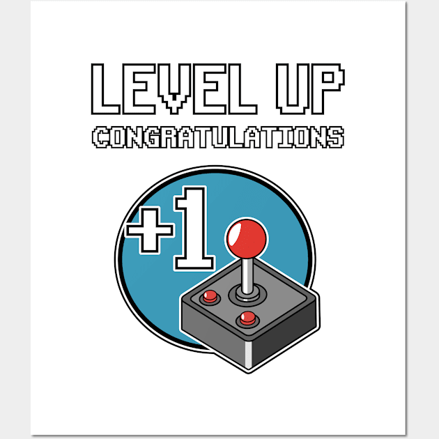 Level Up +1 Year Jahr Birthday Gaming Gamer Wall Art by Kuehni